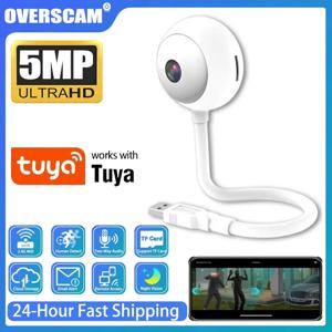 5MP 미니 WiFi 카메라 실내 2K 보안 카메라 베이비 모니터 무선 USB 플러그 IP 감시 AI 자동 추적 베이브 캠 Tuya