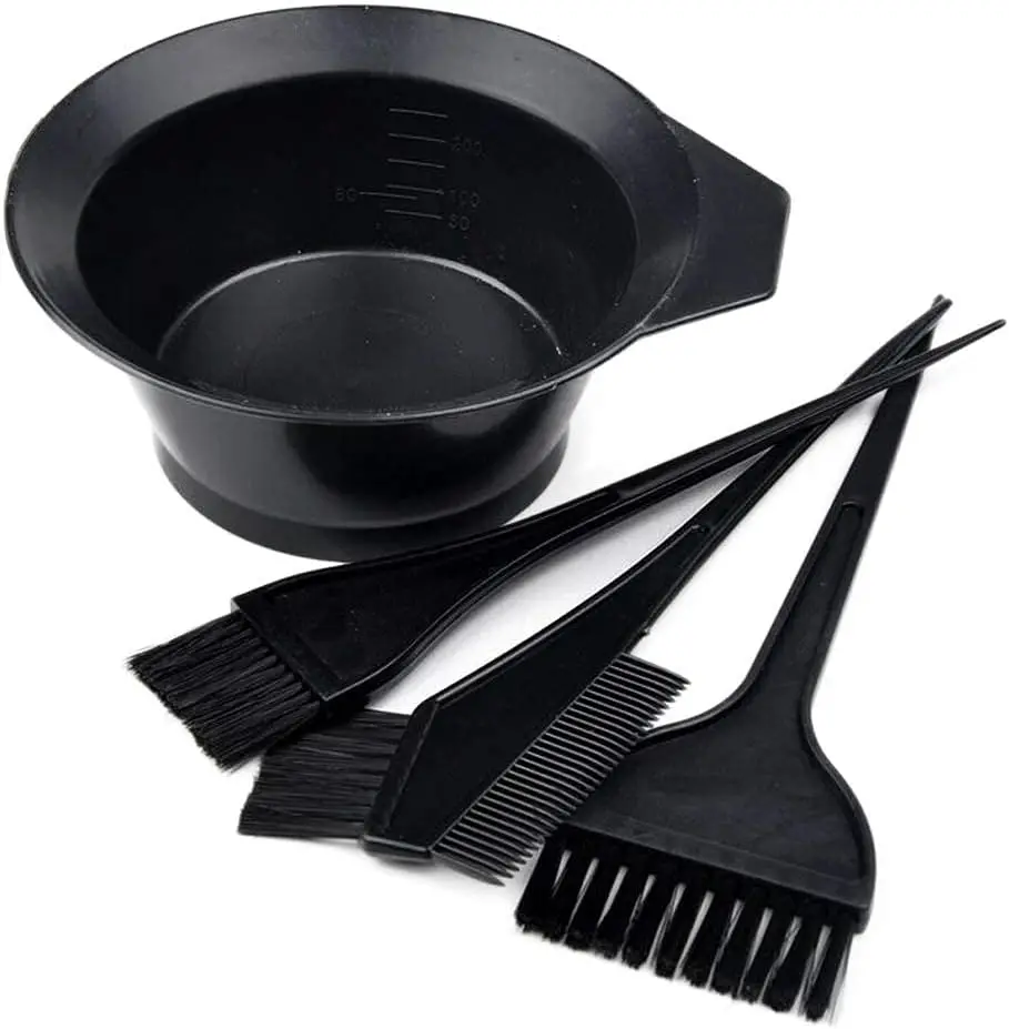 4pc 헤어 컬러링 키트, 헤어 염색 브러시, 헤어 컬러링 키트용 도구 - 전문 염색 도구 세트 - DIY 및 살롱 사용에 적합