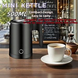 휴대용 500ML 여행용 전기 주전자 스테인리스 스틸 물 끓이기 차 커피 온수 가족 캠핑 주방 스마트 주전자