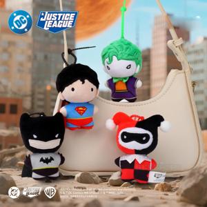9cm 부드러운 플러시 키 체인 DC Justice League 배트맨 슈퍼맨 할리 퀸 조커 귀여운 만화 영화 인형 크리 에이 티브 크리스마스 선물