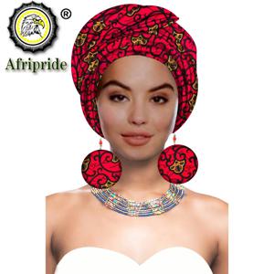 아프리카 Turbans 여성을위한 아프리카 Headwraps 아프리카 Headscarf 나이지리아 Headtie 일치하는 귀걸이 Dashiki Ankara Wax S20H004