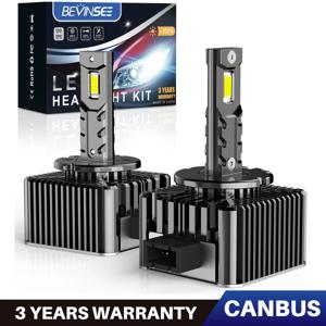 BEVINSEE D1S D3S LED 캔버스 D2S D5S D1R D2R D3R LED 헤드라이트 전구 70W 6000K 7000LM 자동차 제논 전구 교체 플러그 앤 플레이 12V
