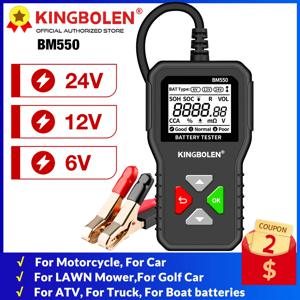 KINGBOLEN BM550 자동 자동차 배터리 테스터 6V 12V 24V 100-2000 CCA 배터리 시스템 감지 배터리 분석기 자동차 배터리 도구 PK KW208