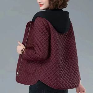 여성용 경량 코튼 코트, 중년 후드 패딩 재킷, 여성 캐주얼 상의, 한국 패션, 가을, 겨울, 신상