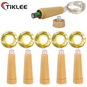 6x LED 코르크 와인 병 요정 조명 배터리 구리 와이어 문자열 조명 크리스마스 장식 갈 랜드 램프 파티 결혼식