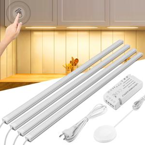 1-6Pcs 캐비닛 빛 아래 주방 LED 침투 가능한 나무 손 스캔 모션 센서 터치 스위치 디 밍이 가능한 욕실 바 밤 램프