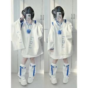 일본 서브컬처 재킷 여성용, 용수철 가을 패션, 솔리드 지퍼 코트, 여성 2024 캐주얼, 다용도 와이드 슬리브 가디건 상의