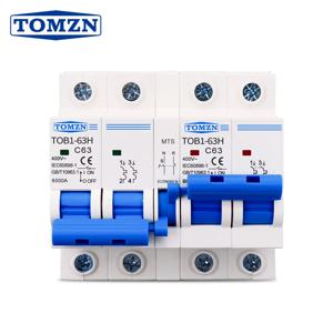 2P+2P MTS TOMZN AC 이중 전원 수동 전환 스위치 회로 차단기 MCB 50HZ/60HZ
