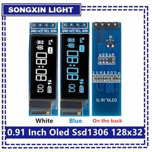 0.91 인치 OLED 모듈 흰색/파란색 OLED 128X32 OLED LCD LED 디스플레이 모듈 0.91 