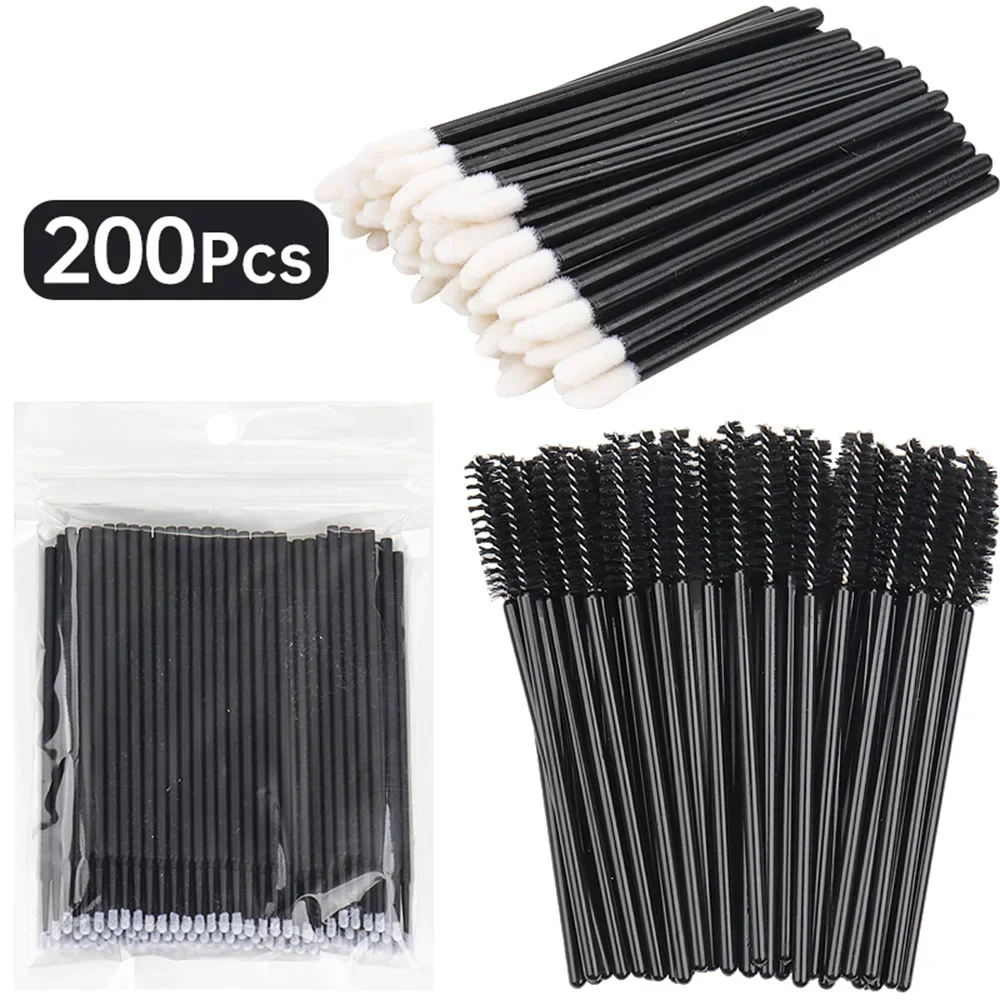 속눈썹 브러쉬 200pcs 마이크로 브러쉬 속눈썹 연장 특수 속눈썹 제거 브러쉬 속눈썹 연장 도구 용 립 라인 코튼 브러쉬