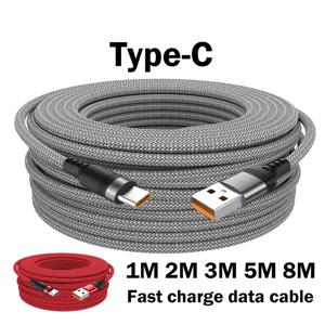 삼성, 화웨이, 샤오미 스위치, 소니 PS5 TYPE-C, 8m,5m,3m,2m,1m 케이블, 연장 USB TYPE-C 케이블, 브레이드 데이터 케이블, 6A