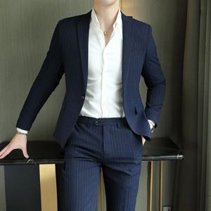 2023 남성용 하이 엔드 부티크 정장 및 바지 세트 영국 웨딩 파티 패션 비즈니스 캐주얼 트렌디 투피스 앙상블
