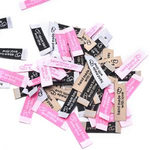 50Pcs 수제 패브릭 라벨 자수 인쇄 태그 DIY 재봉 액세서리