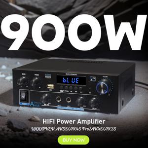 Woopker AK35/AK45/AK45 Pro/AK55 디지털 앰프 Bluetooth 사운드 앰프 가정용 자동차 가라오케 용 2 채널 HIFi FM USB 오디오 앰프