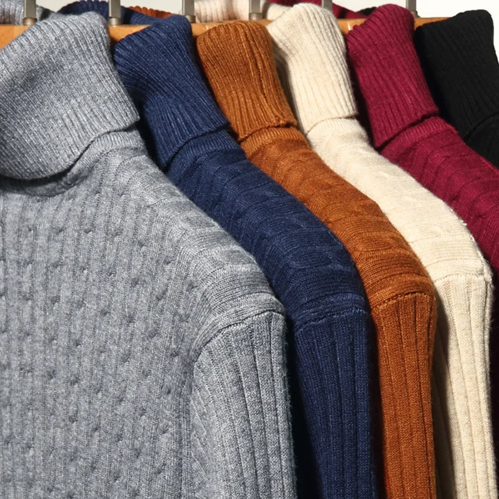 새로운 남성 터틀넥 스웨터 가을 니트 스트라이프 streetwear 따뜻한 긴팔 풀오버 솔리드 컬러 기본 스타일 캐주얼상의