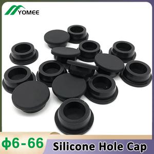 6.8mm ~ 66.3mm 검정색 실리콘 고무 구멍 캡 블랭킹 엔드 캡 파이프 튜브 삽입 플러그 방진 마개