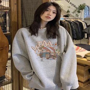American Lazy Chic Hatl 스웨트 여성 봄 가을 2024 New Initial Oversize Jaet 트렌디 브랜드 하이 엔드 느낌
