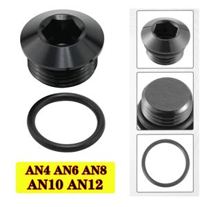 AN4 AN6 AN8 AN10 AN12 ORB O 링 씰 보스 소켓 포트 플러그 블록 오프 피팅 어댑터 알루미늄 검정색