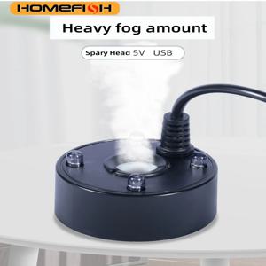 5V USB 안개 제조기 안개 분무기 분수 물고기 탱크 연못 분무기 헤드 4 LED 다채로운 조명