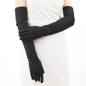 여성용 클래식 성인 긴 장갑, 블랙, 화이트, 레드, 오페라, 팔꿈치, 손목 스트레치 새틴 손가락 플래퍼 장갑, 매칭 코스튬