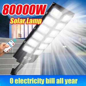새로운 80000W 강력한 야외 태양 조명 1008 LED 정원 램프 IP65 방수 모션 센서 거리 조명 원격 제어