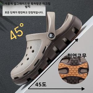 2025년 신제품 미끄럼 방지 냄새 방지 구멍 신발 남성용 여름 야외 착용 가능한 샌들 두꺼운 밑창 비치 슬리퍼 여성용 트렌디