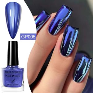 8ml 메탈릭 매니큐어 미러 효과 빠른 건조 오래 지속되는 네일 아트 폴란드어 DIY 필요 없음 램프 치료 매니큐어 네일 용품