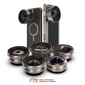 Fotorgear T-마운트 휴대 전화 외부 렌즈 초상화 매크로 광각 Fisheye 1.55x Anamorphic Phone Lens for Phone Case