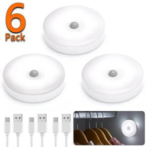 모션 센서 퍽 조명 LED 무선 USB 충전식 캐비닛 조명 아래 선반 디스플레이 옷장 카운터 조명 작동