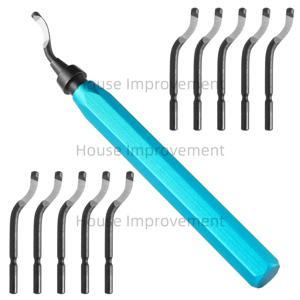 11개의 고속도강 회전날이 포함된 디버링 툴 세트, 금속, 수지, PVC 파이프, 구리, 플라스틱, 알루미늄용 버 제거 도구