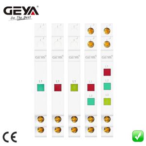 GEYA GYD DIN 레일 표시등 230V LED 신호 램프 듀얼 파일럿 라이트 모듈식 표시등 빨간색 녹색 노란색 LED 신호등