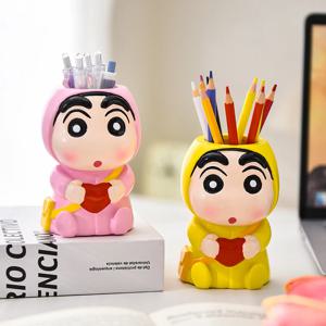 Miniso 귀여운 Bixin 크레용 신찬 펜 홀더 시리즈 사무실 책상 펜 홀더 보관 장식 크리 에이 티브 기념 선물