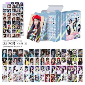 124PCS 한국 그룹 ILLIT 홀로그램 포토 카드 세트 - Yunah Minju Moka Collectible LOMO 카드 스티커 선물