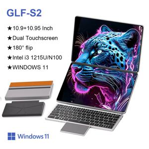 GLF-S2 10.9+10.95인치 듀얼 스크린 노트북 인텔 i3 1215U N100 터치스크린 노트북 WIFI 6 180 °   윈도우 11 태블릿 노트북 컴퓨터를 뒤집기