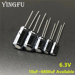 6.3V 10/22/33/47/100/150/220/330/470/560/680/820/1000/1200/1500/1800/2200/3300/3900/4700/6800uF 알루미늄 전해 커패시터