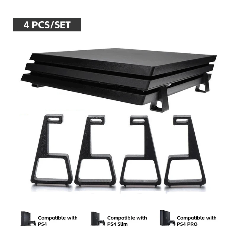 PS4 용 4PCS 냉각 수평 브래킷 PS4 Slim Pro 용 스탠드 피트 높이기 PS4 액세서리 용 마운트 홀더 스탠드베이스