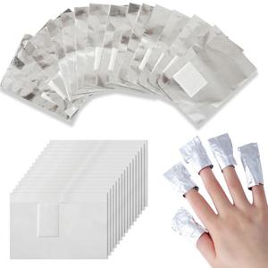 100Pcs 가방 알루미늄 호일 네일 아트 폴란드어 네일 제거 랩 수건 젤 리무버 매니큐어 도구