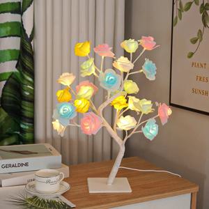36LED/108LED 테이블 램프, 장미 빛 문자열, 나무 야간 조명, USB 전원 조명, 소녀 애인 파티 캠핑 여름 장식