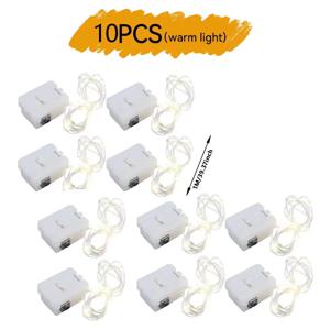 10pcs LED 문자열 빛 배터리 운영 구리 와이어 요정 조명 깜박이 모드와 축제 장식 홈 장식 ﻿
