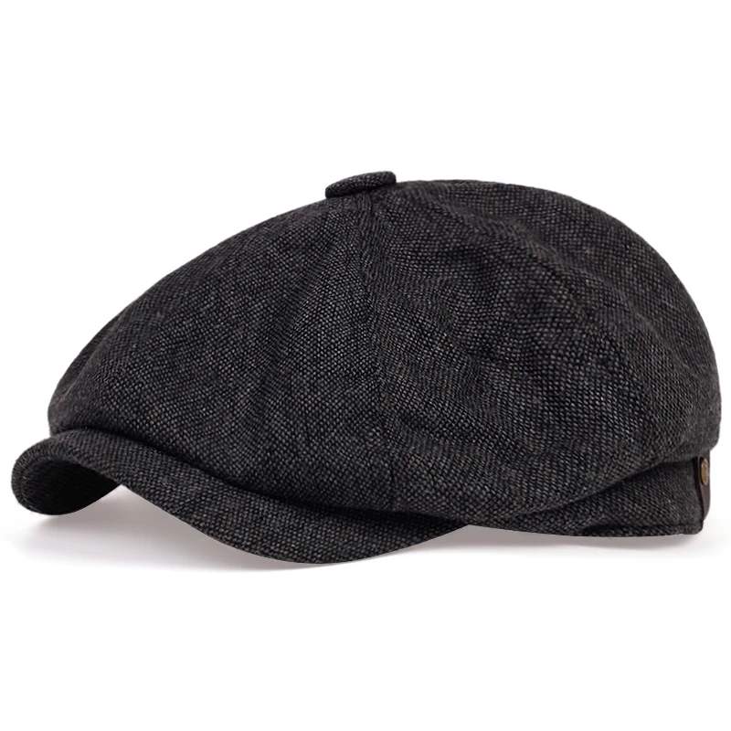 남성 Newsboy 모자 Peaky 가을 빈티지 헤링본 팔각형 모자 여성 캐주얼 스트라이프 베레모 개츠비 플랫 모자