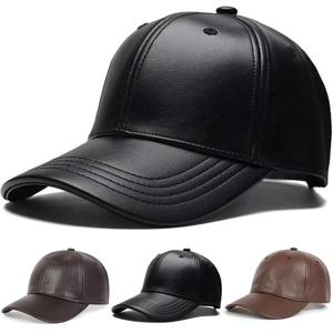 남여 솔리드 남자 여자 야구 모자 PU 가죽 힙합 Snapback 모자 남자 여자 야구 모자 조정 가능한 태양 모자 트럭 모자