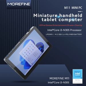 MOREFINE 12세대 인텔 N305 7인치 미니 PC Windows11PRO WiFi6 BT5.2 16GB/2T 터치 스크린 4K 태블릿 PC 3600mAh 미니 데스크탑 호스트