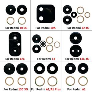 Redmi 13C 13 A1 A2 A3 10 5G 10A 12 4G 5G 12C 12 Lite 용 스티커 교체 수리가있는 새로운 후면 후면 카메라 유리 렌즈