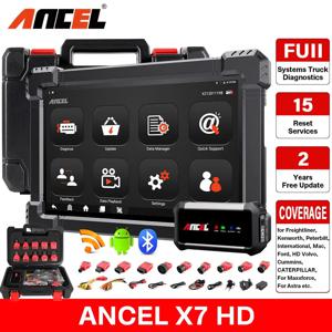 ANCEL X7 HD 헤비 듀티 트럭 진단 도구, 전체 시스템, 12V 24V EPB ABS 오일 리셋, SAS DPF 리젠 TPMS ECU OBD2 트럭 스캐너