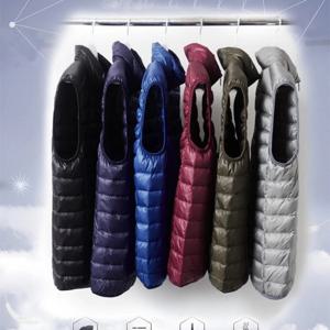 남성용 로얄 블루 경량 다운 조끼, 네이비 카키 50 표준 화이트 덕 다운 조끼, 2025 용수철 가을 신상