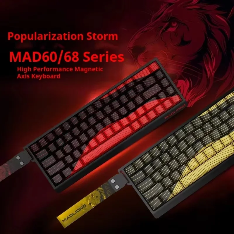MADLIONS MAD 60/68HE 자기 스위치 키보드 유선 게임용 키보드 핫 스왑 신속한 트리거 맞춤형 키보드 PC 게이머 액세서리