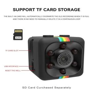 SQ11 미니 카메라 1080p HD 마이크로 카메라 30프레임 액션 비디오 카메라 스포츠 DV 야외 야간 투시 스마트 카메라 보안용