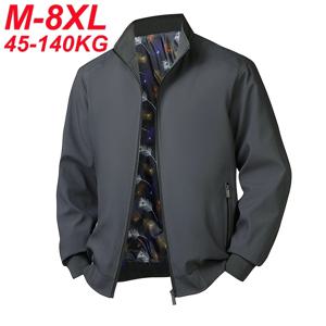 플러스 사이즈 6xl 7xl 8xl 자켓 남성 캐주얼 가을 봄 스탠드 칼라 윈드 브레이커 스포츠 코트 남자 빅 사이즈 의류 140kg 착용 가능