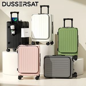 새로운 프론트 오픈형 여행 가방, 헛 트롤리 박스 20/24/26인치 고품질 프레임 대용량 여행 가방 남녀 공용 여행 케이스