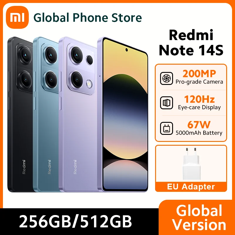 글로벌 버전 Redmi Note 14S MediaTek Helio G99 Ultra 200MP 프로급 Al 카메라 시스템 6.67